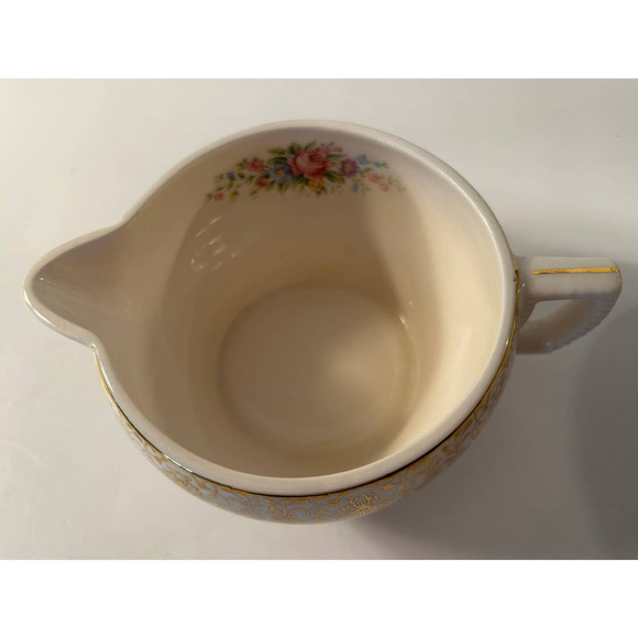 VGVC Taylor Smith Taylor 22K Gold Filigree 6.5" Wide Floral Bouquet Creamer - Picture 4 of 7